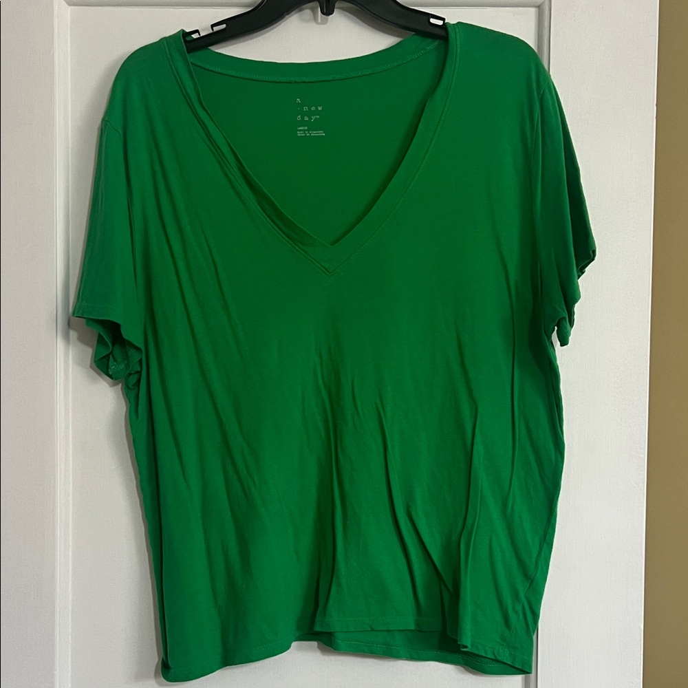 a new day V-Neck Short Sleeve Tee in Green